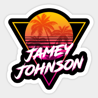 Jamey Johnson - Proud Name Retro 80s Sunset Aesthetic Design Sticker